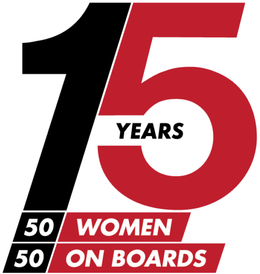 5050 Women on Boards 15th Anniversary Logo